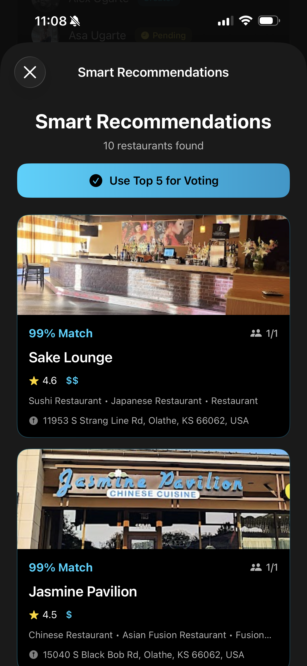 Smart restaurant recommendations